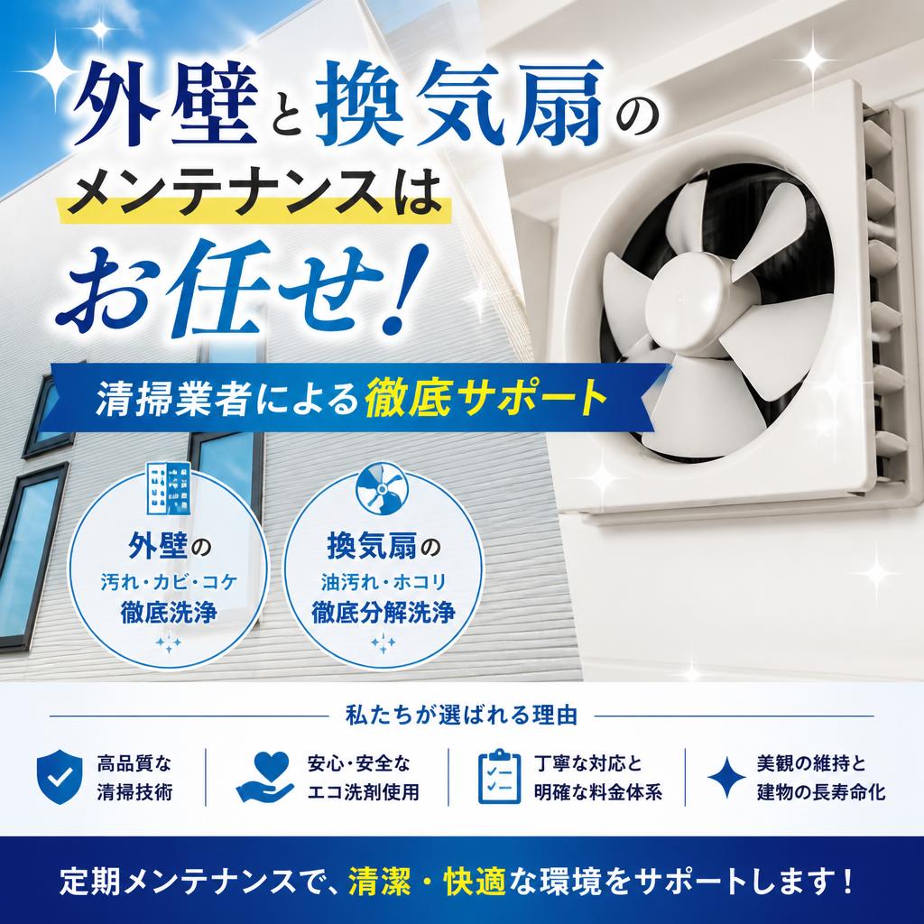 外壁と換気扇のメンテナンスはお任せ！清掃業者による徹底サポート