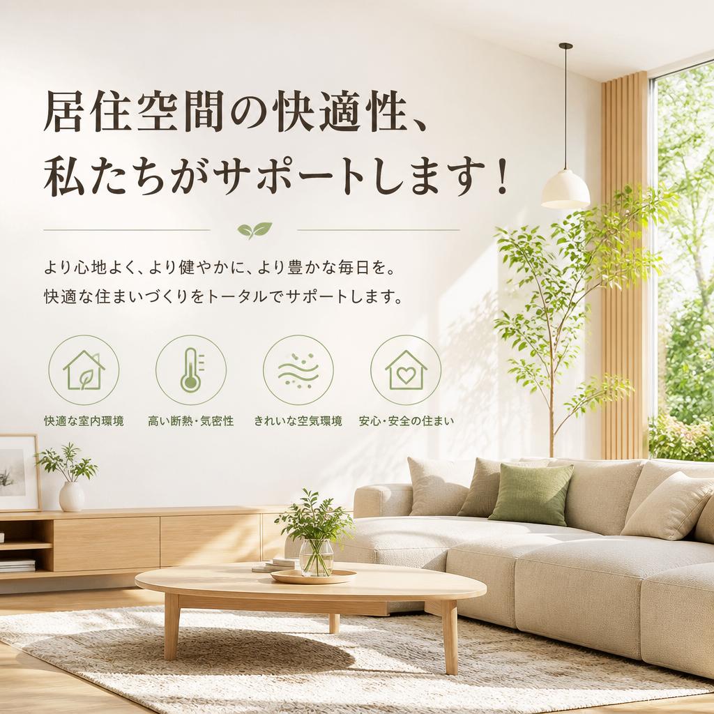 居住空間の快適性、私たちがサポートします！