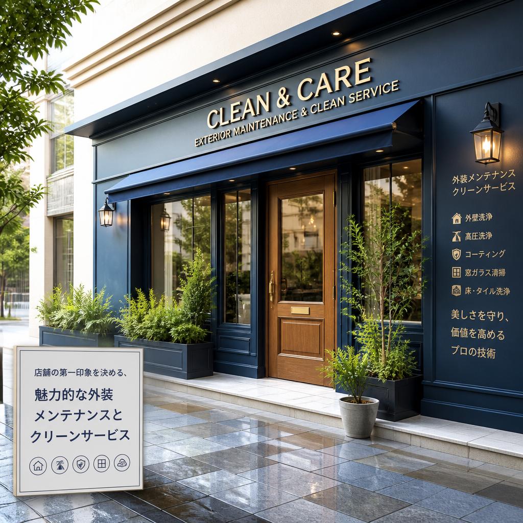 店舗の第一印象を決める、魅力的な外装メンテナンスとクリーンサービス