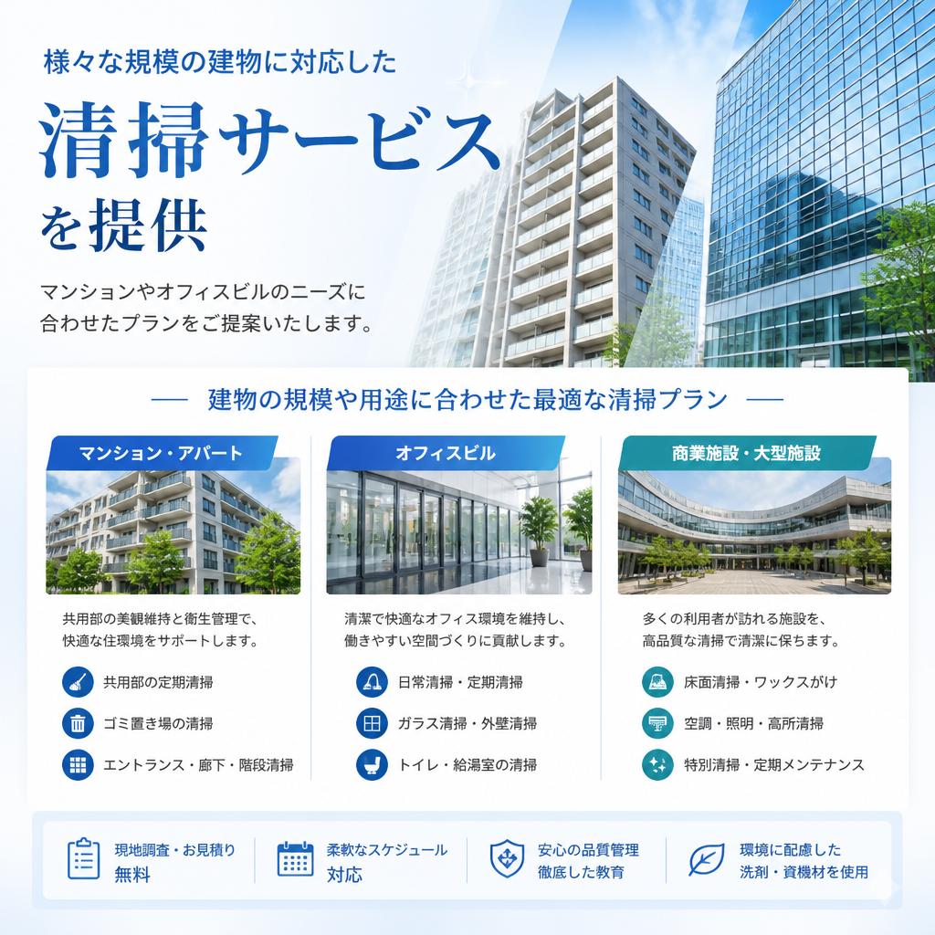マンション・オフィスでも対応可能