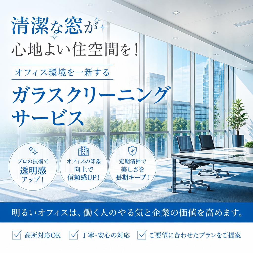 清潔な窓が心地よい住空間を！オフィス環境を一新するガラスクリーニングサービス