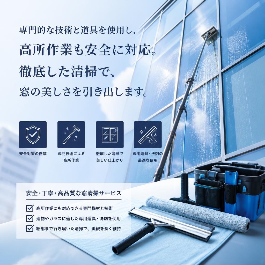 プロによるガラスクリーニング